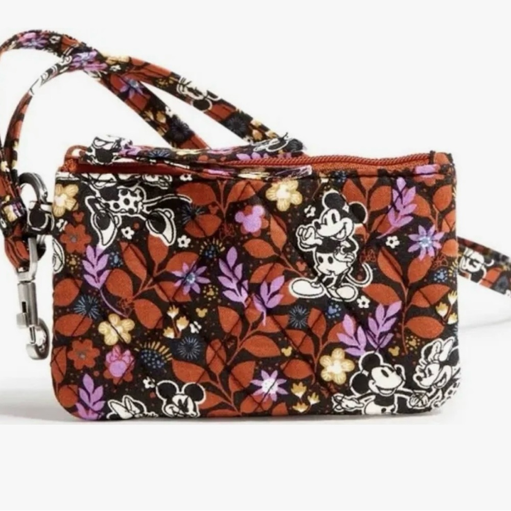 Vera Bradley x Disney Mickey Mouse Floral Wristlet - Vine Floral Black. NWT.